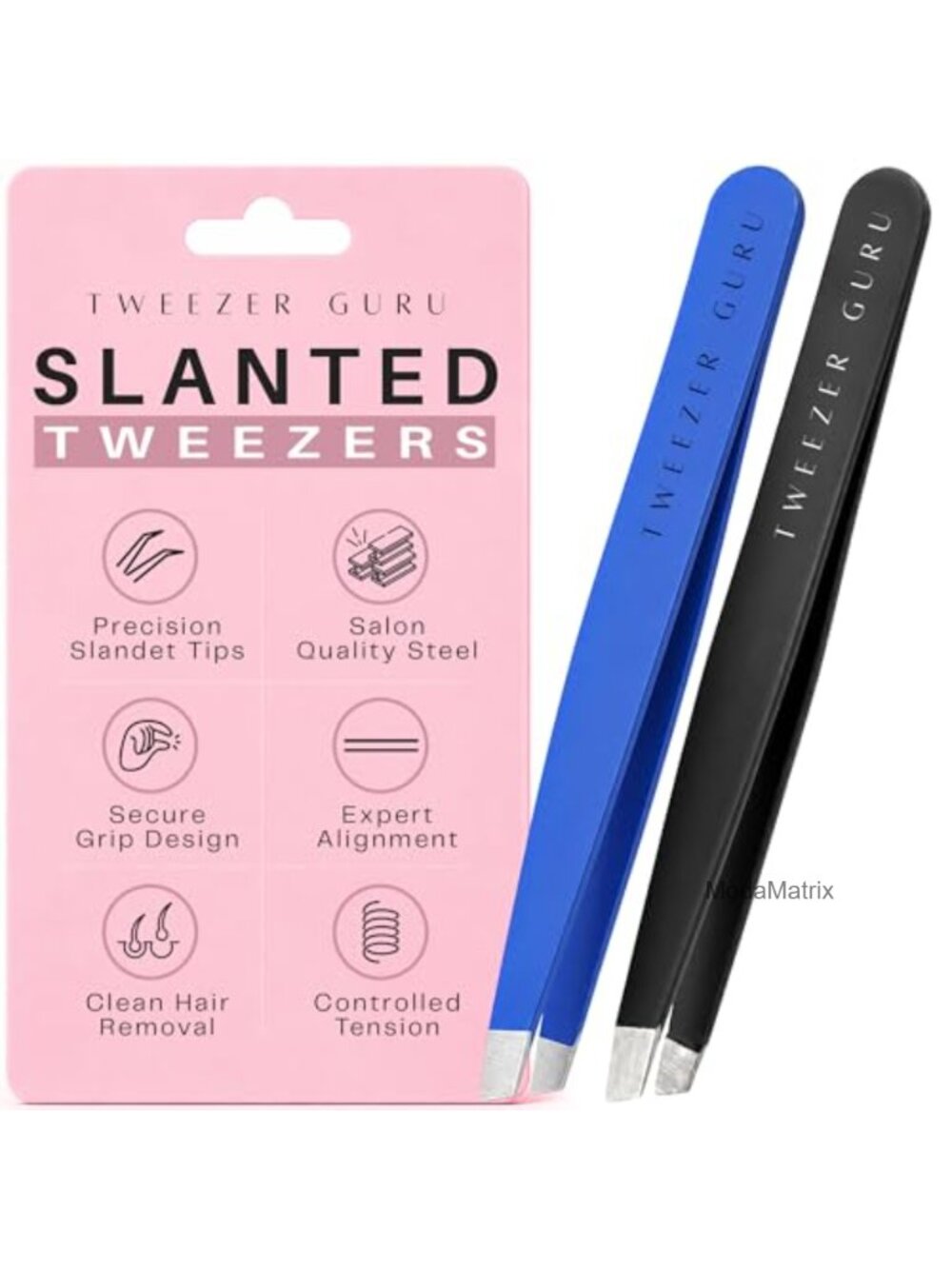 Precision Slant Pointed Tweezers Set Stainless Steel Ingrown Hair Eyebrow